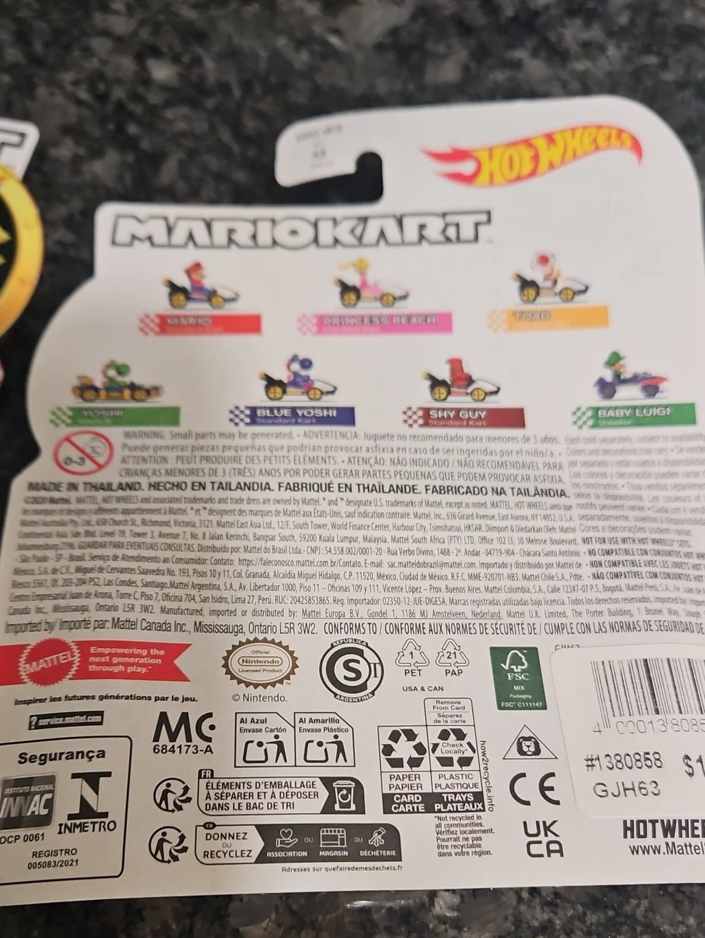 Mario Kart Toad Die-Cast Toy Vehicle - White & Red Toad